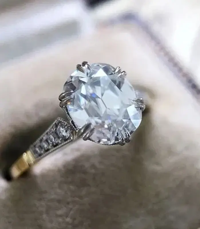 anillos de circonia cúbica redondos discretos para mujer, anillo de compromiso de boda, accesorios elegantes, nueva moda, joyería de dos tonos 2