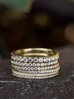 Anillo de Plata de Ley 925 de lujo a la moda de 1,4 MM 1,6 MM 1,8 MM con circonita completa para mujer compromiso boda joyería fina de alta calidad 4