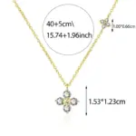 Collar de plata de ley 925 con forma de hoja de circonia cúbica de la suerte para mujer, colgante elegante de flores chapadas en oro de 14k, joyería de boda 2 Collar de plata de ley 925 con forma de hoja de circonia cúbica de la suerte para mujer, colgante elegante de flores chapadas en oro de 14k, joyería de boda 2