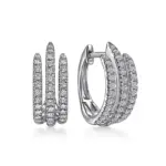 pendientes de aro sencillos de tres líneas para mujer, Mini pendientes circulares de circonia cúbica de cristal de lujo, joyería moderna de moda 2