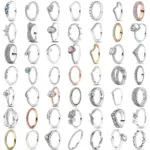 Nuevo Serie blanca, anillos de dedo originales de Plata de Ley 925 para mujer, Margarita de plata, mamá, corazón, piedra de circonia, joyería de lujo 1
