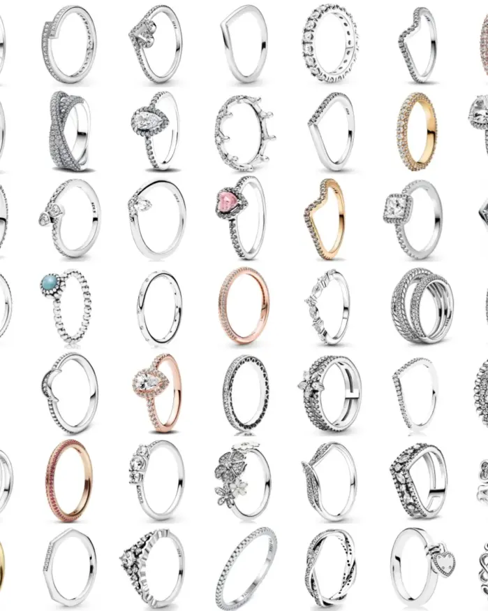 Nuevo Serie blanca, anillos de dedo originales de Plata de Ley 925 para mujer, Margarita de plata, mamá, corazón, piedra de circonia, joyería de lujo 1