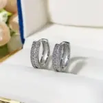 pendientes de aro de Color plateado de alta calidad para mujer, Micro pavé de piedra CZ, pendientes circulares versátiles a la moda para niñas, joyería de moda 2