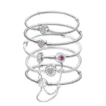 Pulsera de corazón de amor dulce de circón de Plata de Ley 925, fabricación de cuentas DIY, pulseras originales de Pan, regalo de joyería fina 1