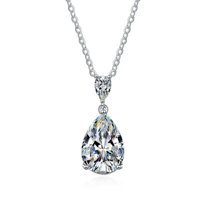 Nuevo collar de moissanita de Plata de Ley 925 VVS1, cadena con colgante de corazón, joyería fina para mujer, regalo de fiesta clásico brillante para boda 2