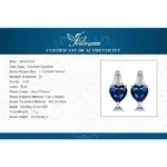 JewelryPalace-pendientes de plata de primera ley y zafiro azul para mujer, aretes pequeños, plata esterlina 925, corazón de amor, 2,1 quilates, regalo de aniversario 6