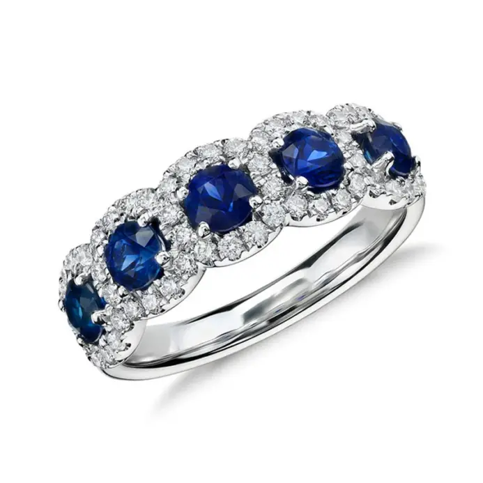 anillos de circonia cúbica blanca y azul de lujo para mujer, ceremonia de boda, fiesta, anillos nupciales de moda, joyería llamativa, regalos elegantes 1