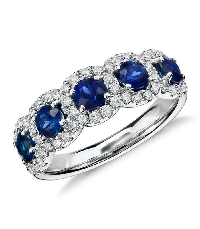 anillos de circonia cúbica blanca y azul de lujo para mujer, ceremonia de boda, fiesta, anillos nupciales de moda, joyería llamativa, regalos elegantes 1