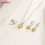 Conjuntos de regalo de joyería fina de Plata de Ley 925 para mujer, pendientes Huggie de circón con corazón romántico, colgante, collar, anillo 6