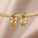 Pendientes redondos elegantes para mujeres y niñas, aretes de aro de acero inoxidable de lujo, joyería estética de compromiso de boda Vintage 2 Pendientes redondos elegantes para mujeres y niñas, aretes de aro de acero inoxidable de lujo, joyería estética de compromiso de boda Vintage 2