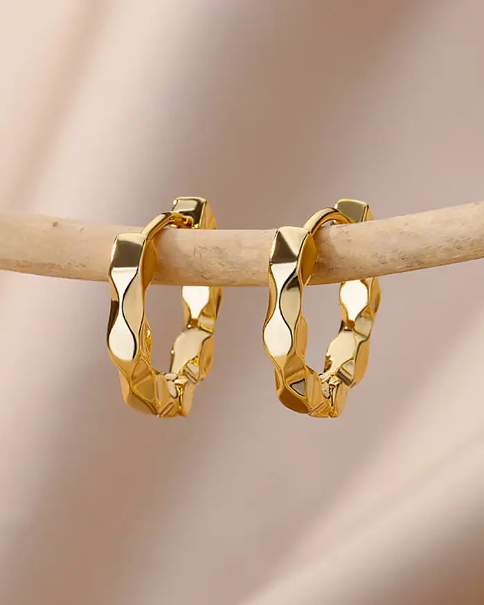 Pendientes redondos elegantes para mujeres y niñas, aretes de aro de acero inoxidable de lujo, joyería estética de compromiso de boda Vintage 2
