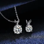 collar con colgante de moissanita para mujer, de Plata de Ley 925, de alta calidad, para boda, fiesta, regalo de joyería fina 4