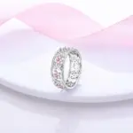 Anillos de circón en forma de corazón rosa para mujer, joyería de compromiso de boda romántica fina, anillos de Color plateado, primavera 925 20