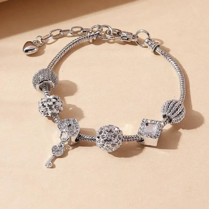 Pulsera de amor con cuentas de varios elementos para mujer, accesorios de joyería para la familia, regalo de vacaciones de fiesta de vestir diario, 1 unidad, 005 2