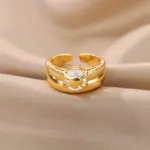 Anillos de Corazón para Mujer, Chapados en Oro, Ajustables, de Acero Inoxidable, Tendencia 2026, Joyería de Lujo para Parejas de Boda, Anillos para Mujer 4