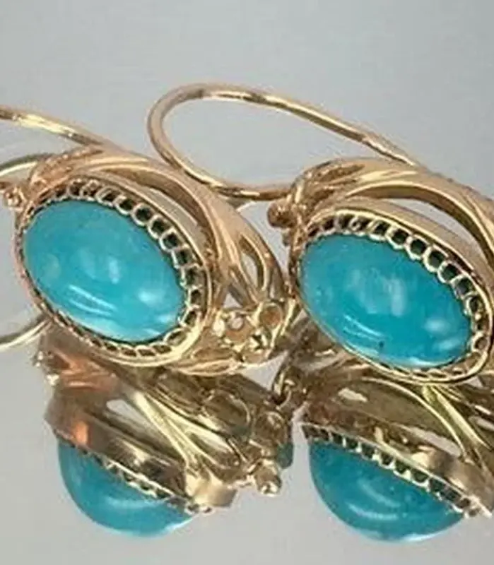 Pendientes de gancho únicos de Color dorado, pendientes de cristal ovalados verdes para mujer, regalo de aniversario, fiesta, compromiso, boda, joyería para mujer 1