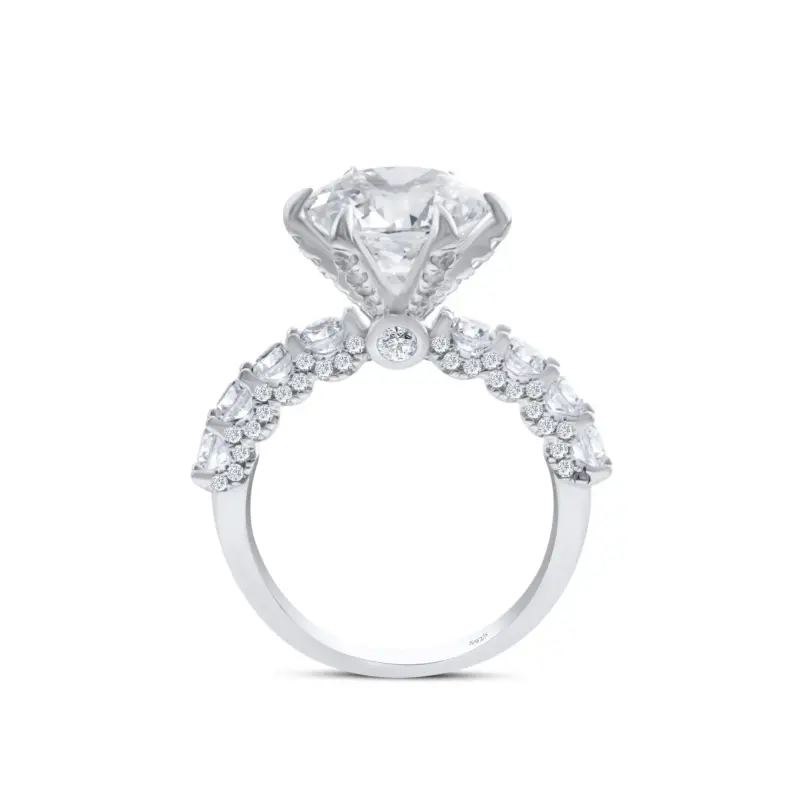 Anillo de Plata de Ley 925 para mujer, anillo de Hada de moissanita de 3/5CT con certificado, regalo de relación de Color D, joyería fina de compromiso 4