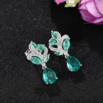 Huitan-pendientes colgantes de circonia cúbica verde para mujer, aretes femeninos de compromiso de boda, accesorios elegantes, regalo elegante 2