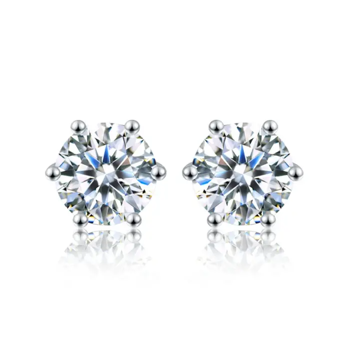 DW 0.1ct-2ct D Color Certificado Moissanite Stud Pendientes Creado en laboratorio Diamante Plata de Ley 925 Chapado en oro Joyería fina de boda 2