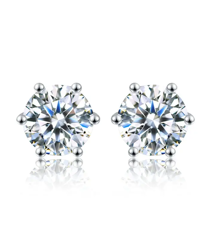 DW 0.1ct-2ct D Color Certificado Moissanite Stud Pendientes Creado en laboratorio Diamante Plata de Ley 925 Chapado en oro Joyería fina de boda 2