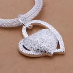 collar de plata de ley 925 con dije de corazón para boda, collar de amor para mujer, joyería de plata de 18 pulgadas de lujo Noble 2 collar de plata de ley 925 con dije de corazón para boda, collar de amor para mujer, joyería de plata de 18 pulgadas de lujo Noble 2