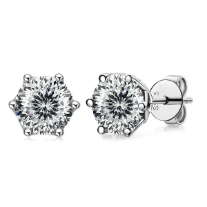 Pendientes de moissanita de Color Real de 1 CT D para mujer, joyería de boda brillante de Plata de Ley 925 de alta calidad 1