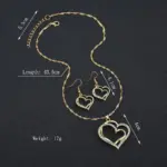 Conjunto de collar y pendientes de moda coreana, estilo doble amor, lujo ligero, exquisito, europeo y americano, transfronterizo. 3