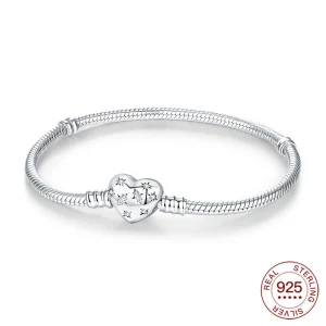 Pulsera de plata de ley 925, pulsera de amor, abalorio Original con cuentas, joyería DIY para amantes, regalos navideños para amantes de las mujeres 1