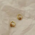 Pendientes de aro circulares con forma de engranaje geométrico chapado en oro a la moda para mujer y niña, joyería de circón a la moda, tipo hebilla 4