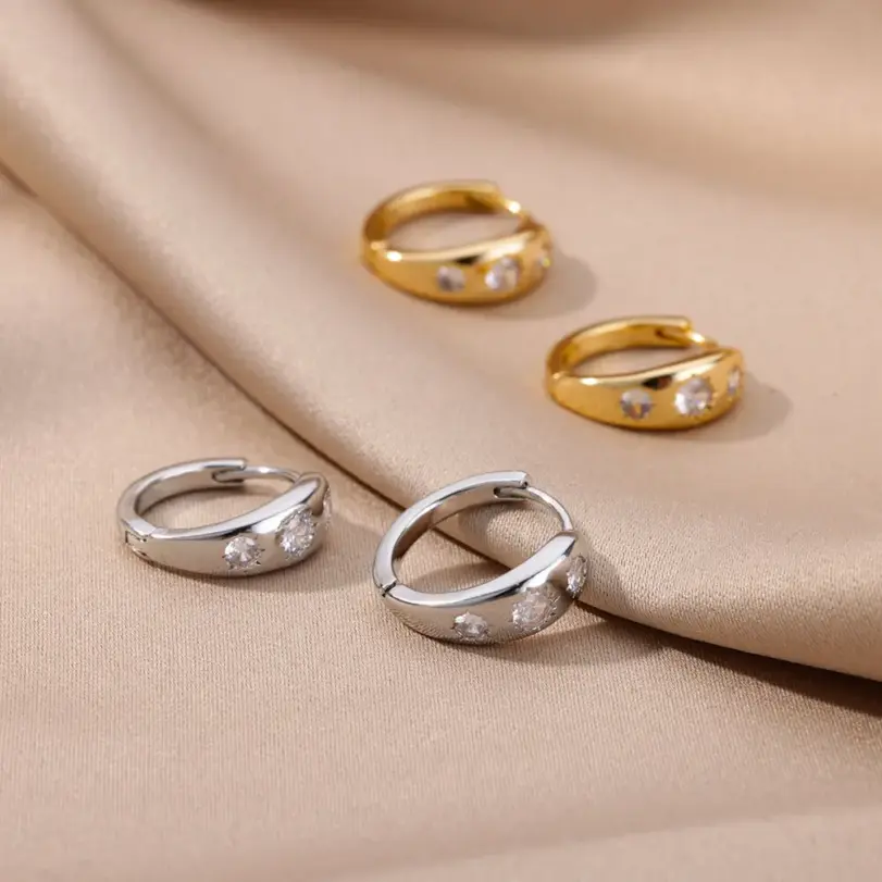 Pendiente de estrella de circón para mujer y niña, pendiente Piercing de aro de acero inoxidable y2k 2023, nuevos accesorios de joyería, aretes, envío gratis 27