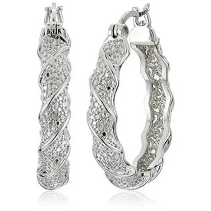 Pendientes de mujer de Color dorado brillante, pendientes de aro con patrón retorcido fundido a presión a la moda para mujer, regalo de joyería de boda de compromiso 2