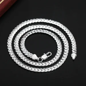 20-60cm 5mm Color plata diseño de marca de lujo collar noble cadena para mujer hombres joyería de compromiso de boda de moda 1