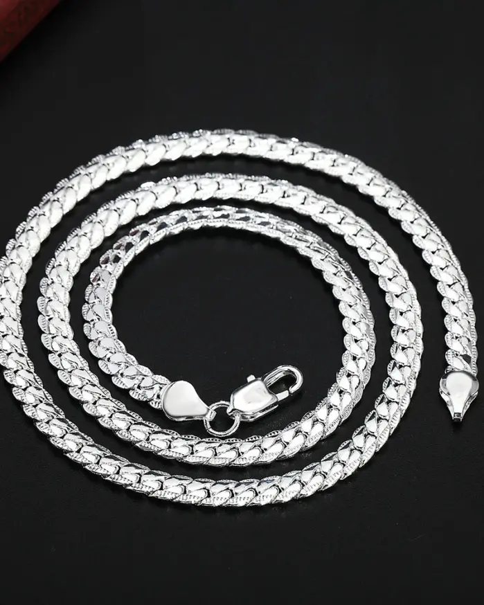 20-60cm 5mm Color plata diseño de marca de lujo collar noble cadena para mujer hombres joyería de compromiso de boda de moda 1