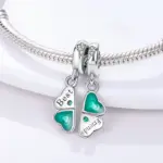 Nuevo Abalorio de plata de ley 925, colgante de trébol de cuatro hojas para pulsera Original, collar, regalos DIY para mujer 4 Nuevo Abalorio de plata de ley 925, colgante de trébol de cuatro hojas para pulsera Original, collar, regalos DIY para mujer 4