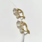 Pendientes únicos de cristal blanco, pendientes de aro colgantes de Color dorado, regalo de aniversario, joyería para fiesta y boda, accesorios para mujer 2