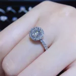 Anillo de moissanita 100% Real D VVS1, pluma de prueba de diamante de paso, tamaño ajustable, plata S925, certificado GRA, anillos de boda para mujer 5