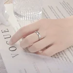 Anillo chapado en oro Color moda mujer Simple pareja anillo de boda joyería de compromiso regalo 6