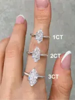 Anillo de circón Marquesa clásico Simple de Plata de Ley 925 de 1-3 quilates para mujer, joyería fina de lujo de alta calidad para compromiso y boda 4 Anillo de circón Marquesa clásico Simple de Plata de Ley 925 de 1-3 quilates para mujer, joyería fina de lujo de alta calidad para compromiso y boda 4