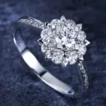 Anillo clásico de Plata de Ley 925 de lujo para mujer, joyería de copo de nieve, anillo de diamante simple de 30 quilates, anillo de mujer de diamante de imitación 5
