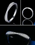 Anillos de boda de moissanita de 5 piedras, banda de media eternidad de corte brillante redondo, anillo de boda de diamante de laboratorio de plata 925 de 3mm para mujeres y hombres 26 Anillos de boda de moissanita de 5 piedras, banda de media eternidad de corte brillante redondo, anillo de boda de diamante de laboratorio de plata 925 de 3mm para mujeres y hombres 26