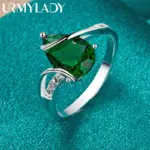 Plata de Ley 925 Gota de Agua Turquesa 7-10 # Anillo para mujer, joyería de moda de compromiso con dije de boda 5
