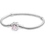 Pulsera de corazón de amor dulce de circón de Plata de Ley 925, fabricación de cuentas DIY, pulseras originales de Pan, regalo de joyería fina 6