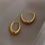 Pendientes de aro de Metal liso de aleación de cobre clásico para mujer, joyería coreana de moda, pendientes de uso diario para niña con temperamento, novedad de 2024 5