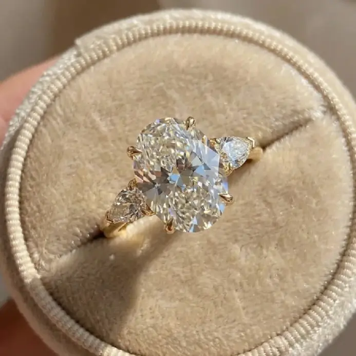 Preciosos anillos de piedra ovalados brillantes de circonia de Plata de Ley 925 para mujer, joyería fina de lujo de alta calidad para compromiso y boda 2