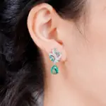 Huitan-pendientes colgantes de circonia cúbica verde para mujer, aretes femeninos de compromiso de boda, accesorios elegantes, regalo elegante 5