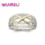Anillo de amor infinito, Plata de Ley 925, Color brillante, circonita cúbica, lazo, letra 8, joyería de promesa de eternidad para mujer y novia 2