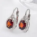 Exquisito conjunto de anillo y pendientes de collar de rubí de Plata de Ley 925 para mujer, joyería para fiesta de compromiso 6