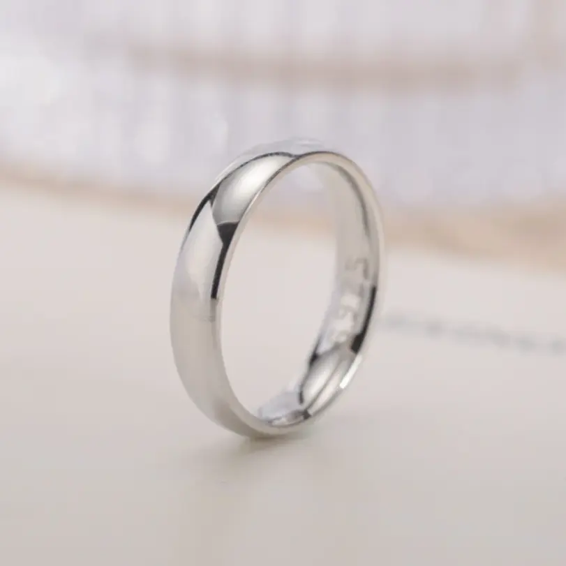 Anillo chapado en oro Color moda mujer Simple pareja anillo de boda joyería de compromiso regalo 13
