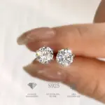 DW 0.1ct-2ct D Color Certificado Moissanite Stud Pendientes Creado en laboratorio Diamante Plata de Ley 925 Chapado en oro Joyería fina de boda 1