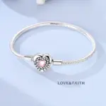 Pulseras de Plata de Ley 925 Originales con Dijes, Pulsera de Cadena de Serpiente con Cuentas de Corazón, Compatible con Dijes y Cuentas DIY para Mujer, Joyería Fina 2